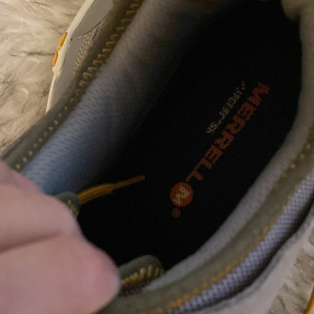 Merrell Gray with Mustard Accent Low-Top Sneakers